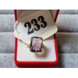 Ladies 9ct Gold Amethyst set ring Birmingham 19654.8g total weight. Size O