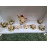 Grays Pottery Floral decorated Coffee set for 5