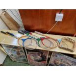 Collection of assorted Vintage Badminton Rackets inc. Grays, Carlton etc