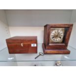 HAC 14 Day Strike mantel clock and a 19thC Tea Caddy