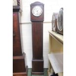 Oak cased grandmother clock with numeral dial