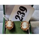 Pair of 9ct Gold Cameo Earrings
