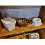 Shelley Pottery Gelatine mould and 2 other moulds