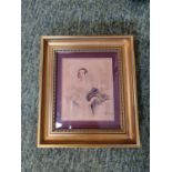 Framed watercolour of Queen Victoria unsigned 11 x 14cm