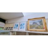 Collection of assorted Pictures inc. Oil on canvas of a Countryside scene and assorted prints