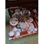 Tray of assorted 19thC and Later Ceramics inc. Royal Worcester Evesham, Blue & White etc