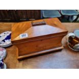 Good quality 19thC Walnut cased Sarcophagus tea caddy with fitted interior supports on carved