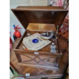 Oak Cased HMV Table top Gramophone retailed by W & S of Rochester