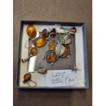 Collection of Silver Amber set earrings