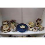 3 Shelves of assorted Mottoware inc. Royal Torquay, Watcombe etc