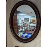 Oval Edwardian bevel edge mirror
