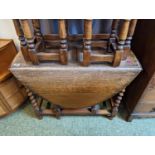 Oak Oval Gateleg table on Barley twist supports