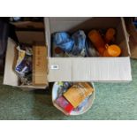Large box of Vintage Picnic ware, Old cook bowl and assorted Kitchenalia