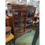 Mahogany Glazed China cabinet on cabriole legs