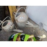 2 Galvanised Watering Cans