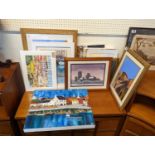 John Downes collective works inc Oils, Watercolours etc