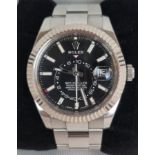 ROLEX OYSTER PERPETUAL DATE SKY-DWELLER STAINLESS STEEL AUTOMATIC WRIST WATCH, model number 187CY089