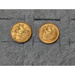 2 Half Sovereigns 1913 & 1909 7.98g total weight