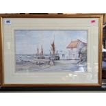 Framed and mounted print of a Harbour scene
