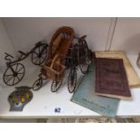 Collection of Scratch built Metal model cycles, Vintage AA Badge & 3 Motorcyclists Workshop BSA