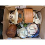 Assorted Ceramics and bygones inc. Fur Muff, Grafton etc