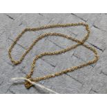 Ladies Yellow metal chain link necklace 2.8g total weight