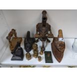 Collection of Brass Money weights from £10 Fifty Penny to 100 £5 Notes and a collection of Vintage