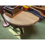 19thC Circular table on tripod base