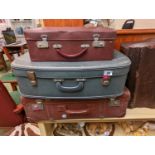 Collection of 3 Vintage Cases and a Cased Sewing machine