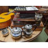 Collection of assorted Cutlery and a 2 Piece Pewter Tea Set