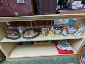 Collection of ceramics to include Royal Doulton Figurines, Poole part service, Collectors plates etc