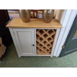 Modern Oak Wine rack with cupboard to side
