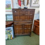 Oak Linenfold Cocktail cabinet with fitted interior