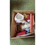 Box of assorted Ceramics inc. Minton Haddon Hall, Dresden etc