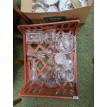 Tray of assorted Crystal and glassware