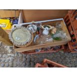 2 Boxes of assorted glassware and bygones