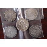 Collection of Crowns inc 1845 Silver Crown, 1890, 1892 and other coins