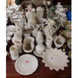 Large collection of 19thC Copeland, Continental Parian Vases, Bottles, Jugs etc