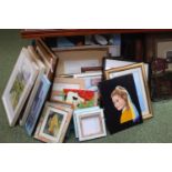 Collection of assorted Pictures and prints inc. J Downes watercolours etc