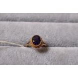Good quality Ladies 9ct Gold Oval Amethyst set ring Size P. 3.4g total weight