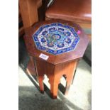 Moroccan Octagonal table with inset tile top