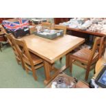 Willis & Gambier Oak rectangular dining table and a set of 6 matching chairs