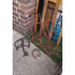 2 Vintage Wrought metal Saddle racks and 2 other racks