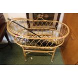 Cane Moses Basket on stand