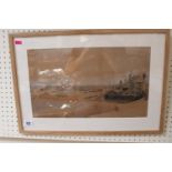 Framed Watercolour 'Sketch at Lyme Regis by Walter E Spradbury' 1889 - 1969