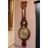 19thC Mahogany cased Barometer with Silvered Dial P.Canova of Huntingdon