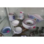 Collection of assorted Poole Floral decorated Studio Pottery and a Rye Pottery Circular dish by