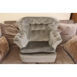 Childs upholstered button back elbow chair