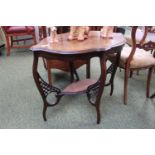 Edwardian Walnut Shaped top table with pierced under tier