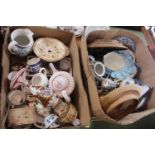 2 Boxes of assorted 18thC and later English and Continental Ceramics and glassware